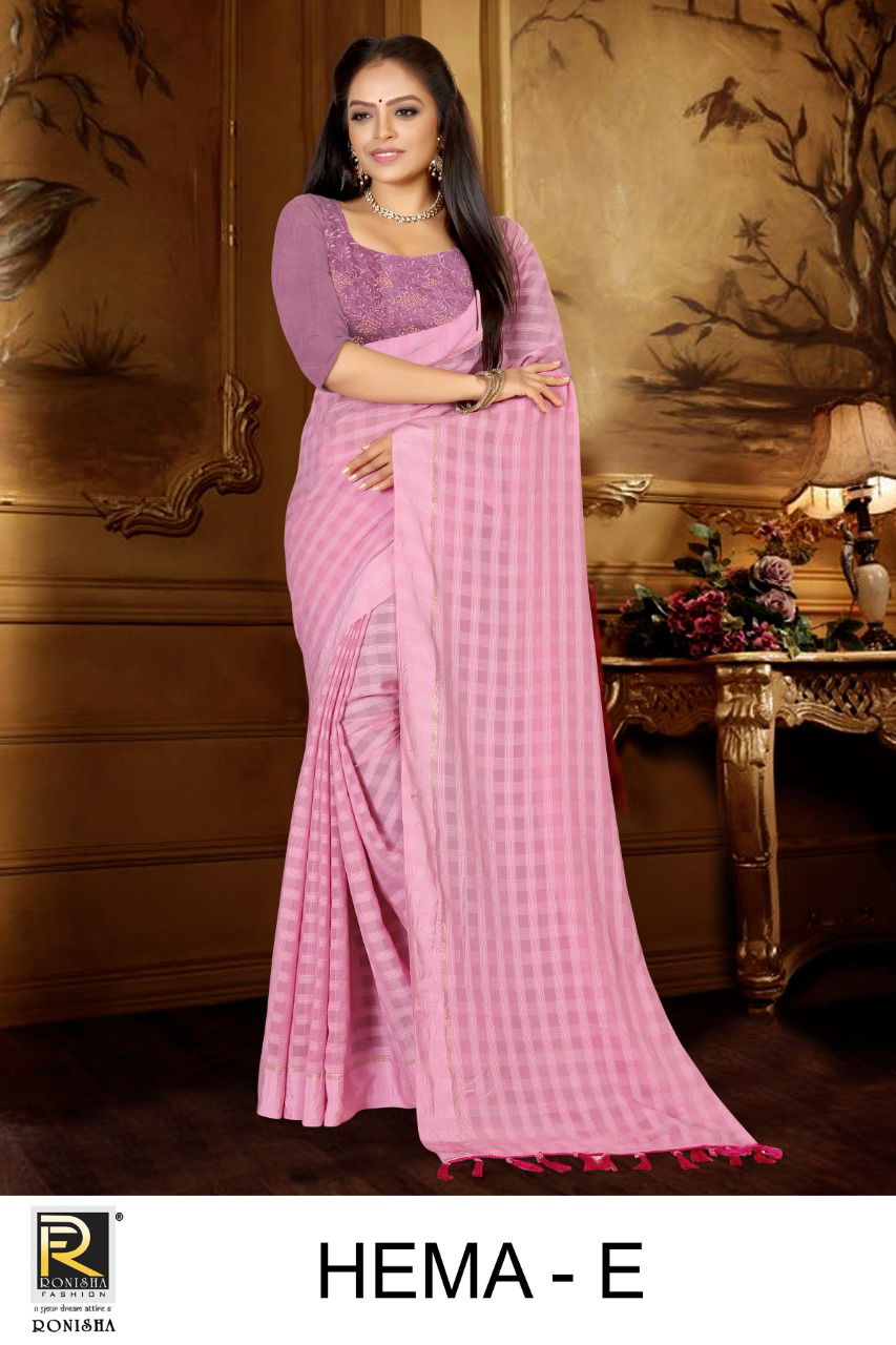 Ronisha Hema Ethnic Wear Wholesale Georgette Saree Collection 